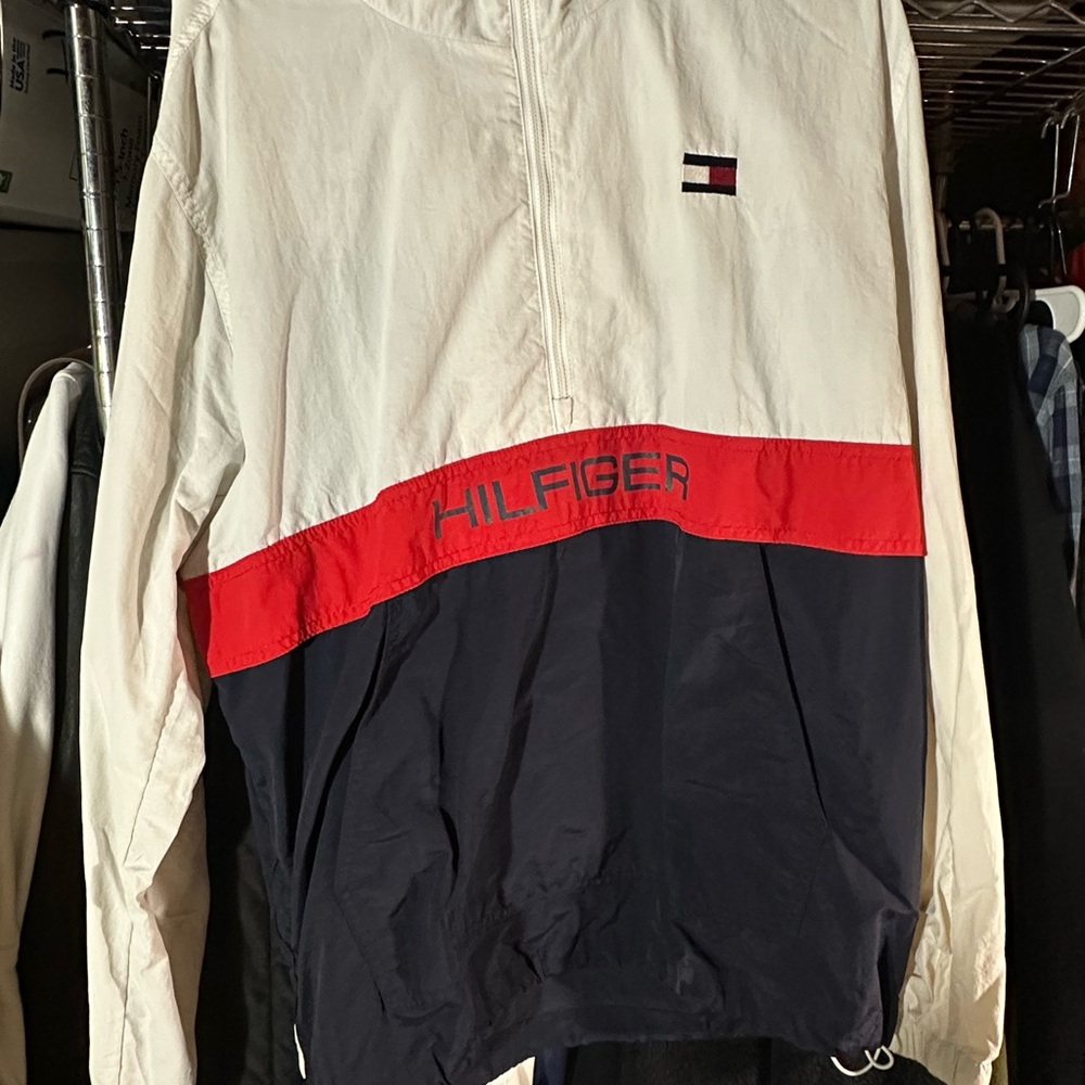 Men's White, Red, and Blue Jacket
